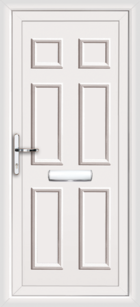 Newham Solid white upvc front door with toplight